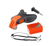 Laroal Mouth Mount Set for Action Camera Surfing Bite Mouthpiece Holder with Float Safety Leashes Long Screw Floating Block for Surfing Skating Kayaking