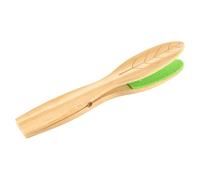 Laroal Plant Leaf Cleaning Tongs Reusable Plant Cleaning Brush Double-Sided Leaf Shaped Dust Remover and Sweeper with Wood Handle