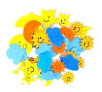 Laroal Self-Adhesive Foam Stickers Assorted Foam Stickers Set for Diverse Craft Art Projects Cloud/Sun/Moon Shapes Aout 45 Pcs Sizes 3-6.5cm