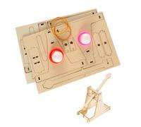 Laroal Wooden Trebuchet Catapult Kit 2-Pack - Stem Building Project For Educational Physics Experiments Diy Wooden Craft Kit With Rubber Bands And Polystyrene Balls