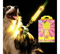 LaRoo Dog Light LED Light Strip for Dogs - USB-C Rechargeable, Dog Light with Fastening, Easy to Attach to Collar Lead and Harness, Night Walks Luminous (Yellow Checked)