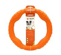LaRoo Dog Ring Toy - Durable Flying Ring for Fetch,Water Play & Training Tough,Chew-Proof Design for Aggressive Chewer Breeds, Easy-Throw Lightweight Frisbee for Medium/Large Dogs (Orange/30cm)