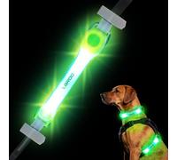 LaRoo Dog Safety Light for Night Walking - Glowing LED Collar Accessory, Waterproof Silicone, Universal Stick-on for Dogs Leash/Harness, Pet for Outdoor Walking (Green)