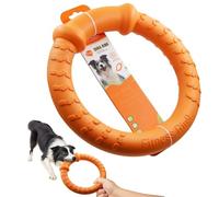 LaRoo Indestructible Dog Toys for Aggressive Chewers Heavy Duty Chew Proof Flying Disc & Training Ring for Medium/Large Dogs, Floating Tug of War Toy for Outdoor, Pool, Fetch Play (Orange)