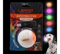 LaRoo LED Dog Ball, Glowing Dog Toy with USB Rechargeable Glow in The Dark, Teeth Cleaner Training Ball (White, Medium)