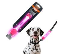 LaRoo Light Up Dog Collar with Nylon Stickers, Universal Glowing Collar Accessories for Leash Harness, Silicone Waterproof Dog LED Flashing Collar Night Outdoor Safety