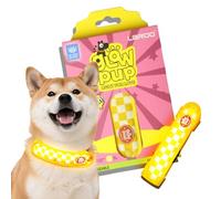 LaRoo Light Up Dog Collar with Velcro, Universal Glowing Collar Accessories for Leash Harness,Dog LED Flashing Collar Night Outdoor Safety for Puppy Small Medium Dogs9(Yellow Check)