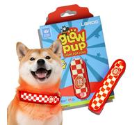LaRoo Safety LED Light Strip for Dog - Type-C Rechargeable, Dog Light with Velcro Fastening, Easy to Attach to Collar, Leash and Harness, Luminous for Night Walks (Red Checkered)