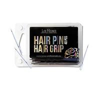 LaRosa Plain Hair Clips 4 cm - U-shaped Bobby Pins Made of Solid Metal for Securing and Fixing Styling - Suitable for Hairdressing Salons - 1 Pack x 40 Pieces - White