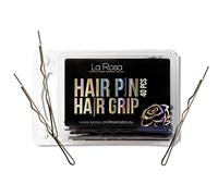 LaRosa Wavy Hair Clips 6 cm - U-shaped Solid Metal Hair Pins for Securing and Fixing Styling - Suitable for Hairdressing Salons - 1 Pack x 40 Pieces - White
