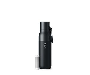 LARQ Bottle Filtered - 740ml Insulated Stainless Steel Water Bottle - Nano Zero Technology for Chlorine, Lead & PFAS - Keeps Water Cold for 24 Hours - BPA-Free, Obsidian Black