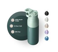 LARQ Bottle Swig Top 23oz - Insulated Stainless Steel Water Bottle with Built-in Silicone Handle | Thermos, BPA Free | Reusable Water Bottle for Sports, Gym, and Travel, Eucalyptus Green