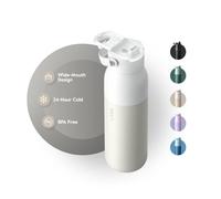 LARQ Bottle Swig Top 34oz - Insulated Stainless Steel Water Bottle with Built-in Silicone Handle | Thermos, BPA Free | Reusable Water Bottle for Sports, Gym, and Travel, Granite White