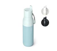 LARQ Flip Top Insulated Stainless Steel Reusable Water Bottle with Straw | Flip-up straw lid, detachable carabiner, cold 24 hours, BPA free metal water bottle for gym, travel, sport. 500 ml, S. Mint