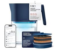 LARQ PureVis 1.9L 3-in-1 Smart Water Pitcher | UV Self-Cleaning | Water Filter Removes Chlorine, PFAS, Lead & More | Smart App Tracking | Plant-Based Filter | 2-Year Warranty | Monaco Blue