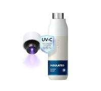 LARQ PureVis Smart Self-Cleaning UV Insulated Stainless Steel Water Bottle | 24h cold or 12h hot, leak-proof, no sweat, BPA free. Reusable metal water bottle for travel, gym, running. 500 ml, G. White