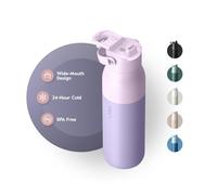 LARQ Swig Top 34oz - Insulated Stainless Steel Water Bottle with Built-in Silicone Handle | Thermos, BPA Free | Reusable Bottle for Sports, Gym, and Travel, Luberon Lavender