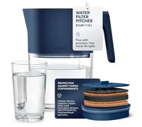 LARQ Water Filter Pitcher 1.9L (8-Cup) - Nano Zero Filter Removes Chlorine, Lead, PFAS & More - Monaco Blue