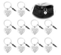 Larrel 10 Pcs Mum Memorial Gifts, Funeral Keychain Loss of Mother Sympathy Gift Remembrance Sympathy Gift Thinking of You Keychains for Loss of Loved One (Silver)