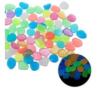 Larrel 100PCS Luminous Stones, Glow in The Dark Stones, Color Glow in The Dark Rocks, Luminous Pebbles, Colorful Cobbles for Aquarium, Fish Tank, Garden, Patio, Terrace, Lawn, Yard, Driveway, Walkway