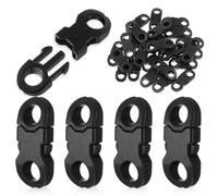Larrel 25PCS Mini Safety Breakaway Buckles, 6mm Side Release Plastic Buckle, Black Breakaway Clasp for Paracord Bracelet Clasp, Paracord Anklet, Braided Necklace, Cameras Strap and DIY Crafts