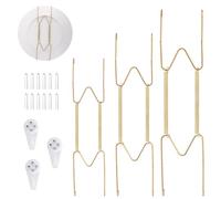 Larrel 3 Pack Plate Hangers for The Wall,Wall Plate Hangers,6/8/10 Inch Plates Holders for Displaying on Walls Invisible Heavy Duty Wire Holder with Walls Utility Hooks for 5 to 10.5 Inch Plates