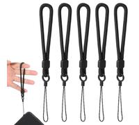 Larrel 5 Pcs Black Anti Theft Phone Strap, Lightweight Portable Mobile Phone Lanyard, Practical Small Keychain Lanyard String for Mobile Phones Case CellPhone Badge Camera