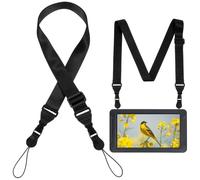 Larrel Adjustable Shoulder Strap, Comfortable Nylon Neck Strap, Black Neck Lanyard for Camera, Tablet, Binocular, Cellphone, Crossbody, Laptop, Luggage Bag