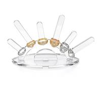 Larrel Clear Acrylic Ring Holder, Angel Eyes Transparent Ring Display Stand, Evil Eye 6 Rods Transparent Rings Display Stands, Jewelry Rings Display-Organizer for Women, Home and Room Decor