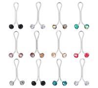 Larrel Pack of 12 Women's Hijab Pins Clips, Multicoloured Hijab Pins Clip Brooch Pin Pearl Brooch Safety Pins Women Jumper Hijab Pins Set Muslim Hijab Scarf Clips for Hijab Scarves Sweater