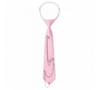 Larrel Pink Tie for Women, Pre-Tied Womens Tie with Metal Chain Accessories Adjustable Reusable 13in x 2.64in/33cm x 6.7cm Necktie for Business and Wedding