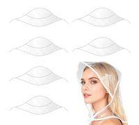 Larrel Rain Hat for Women Waterproof, 6 Pcs Reusable Practical Rain Caps for Women PE Material Clear Waterproof Hat for Protect Hairstyle Makeup Woman Female(White)
