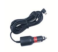 LARRITS 12V-24V DC 3.5M Mini USB Car Cigarette Lighter Power Cable Car Charger 3.5A 90 Degree Left Angle With Extra Long Cord For Nextbase Dash Cam GPS Navigation DVR Camera