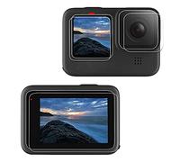 LARRITS 2 Pack Tempered Glass Screen Protector + Tempered Glass Lens Protector + LCD Screen Protector for GoPro Hero 12 11 10 Balck Hero 9 Black