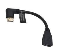 LARRITS 6 inches HDMI 2.1 Extension Cable Male to Female Port Saver Adapter 90 Degree Right Angle Support 8K 60HZ 4K 120HZ 1080P 3D for PS5 TV Stick HDTV Laptop Projector (Left Angle)
