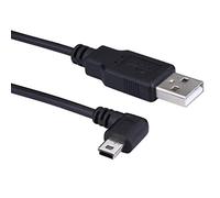 LARRITS Extra Long Mini USB Cable 90 Degree Left Angle Charge Cord With 5pcs Wiring Clips For Garmin Dash Cam Car Dashcam GPS Navigator DVR Camera GoPro (5 Meters Left Angle)