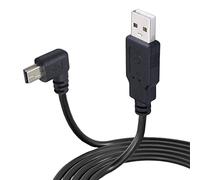 LARRITS USB 2.0 A Male To Mini USB Cable 90 Degree Angled Data Sync And Fast Charge For Car Dash Cam DVR GPS Navigator Digital Cameras (3M Left Angle)