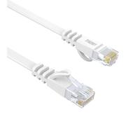 Larrok Ethernet Cable 10M Cat6 Flat Lan Network Cable RJ45 Snagless Patch Internet Gigabit White Cord 250MHz Computer Cable High Speed 30ft