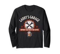 Larry’s Garage Repairs Cold Beer Bad Advice Funny Mechanic Long Sleeve T-Shirt