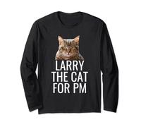 Larry The Cat For PM. Funny Tabby Cat Men Women Teens Long Sleeve T-Shirt