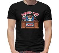 Larry The Cat for Prime Minister - Mens T-Shirt - Black - Medium