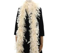 Larryhot 45g Champagne Boa Feathers - 2 Yards Boas for Party Bulk,Christmas,Wedding,Centerpieces,Concert,Costume and Home Dec(45g-Champagne)