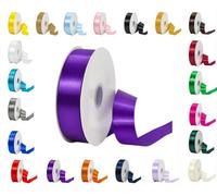 LarryRoo 10 Metres Rolls Double Sided Satin Ribbon Reels In Range Of Widths & Colours (Purple, 50mm X 10 Metres)