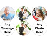 LarryRoo 24 X Pre Cut Personalised Photo/logo Cupcake Toppers On Premium Edible Wafer Paper