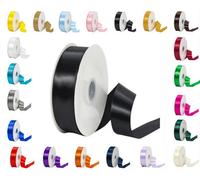 LarryRoo 25/50 Metres Rolls Double Sided Satin Ribbon Reels In Range Of Widths & Colours (Black, 50mm X 10 Metres)