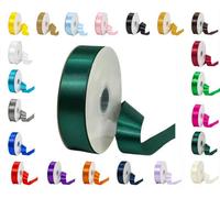 LarryRoo 25 Metres Rolls Double Sided Satin Ribbon Reels In Range Of Widths & Colours (Hunter Green, 25mm X 25 Metres)