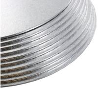 LarryRoo 3mm Double Thick Quality, Round Silver Cake Board With Smooth Turned Edge Decoration Strong Hardboards For Celebration, Birthday