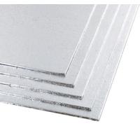 LarryRoo 3mm Double Thick Quality, Square Silver Cake Board With Smooth Turned Edge Decoration Strong Hardboards For Celebration, Birthday