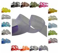 LarryRoo 50M / 25M Roll Luxury Organza Woven Edge Ribbon Reel Rolls 3mm, 9mm, 15mm, 25mm, 40mm (Lilac, 15mm - 25 Metres)