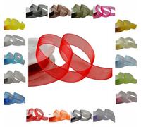 LarryRoo 50M / 25M Roll Luxury Organza Woven Edge Ribbon Reel Rolls 3mm, 9mm, 15mm, 25mm, 40mm (Red, 3mm - 50 Metres)
